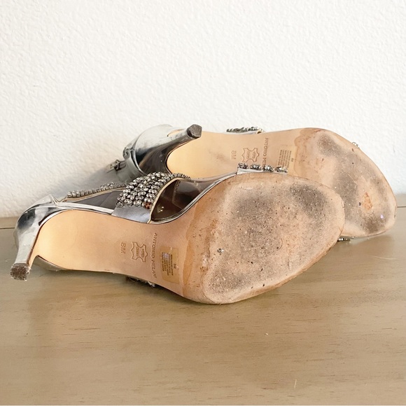 Antonio Melani silver rhinestone bling strappy heels size 8 - Picture 9 of 11